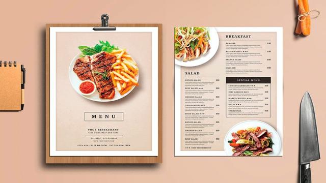 menu online của quán cafe, nhà hàng
